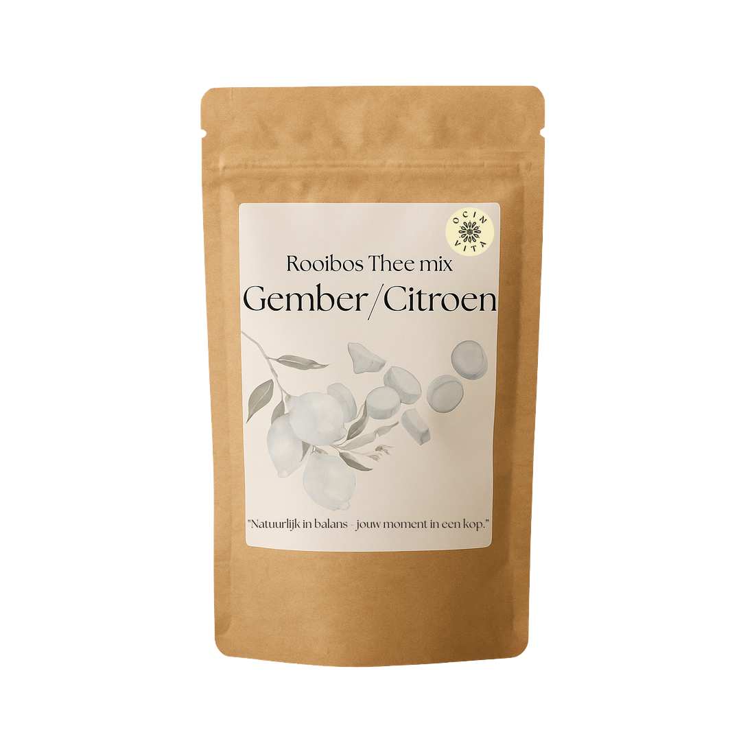 Rooibos Thee Melange Gember/Citroen – Een Kruidige Verfrissing in een Kopje