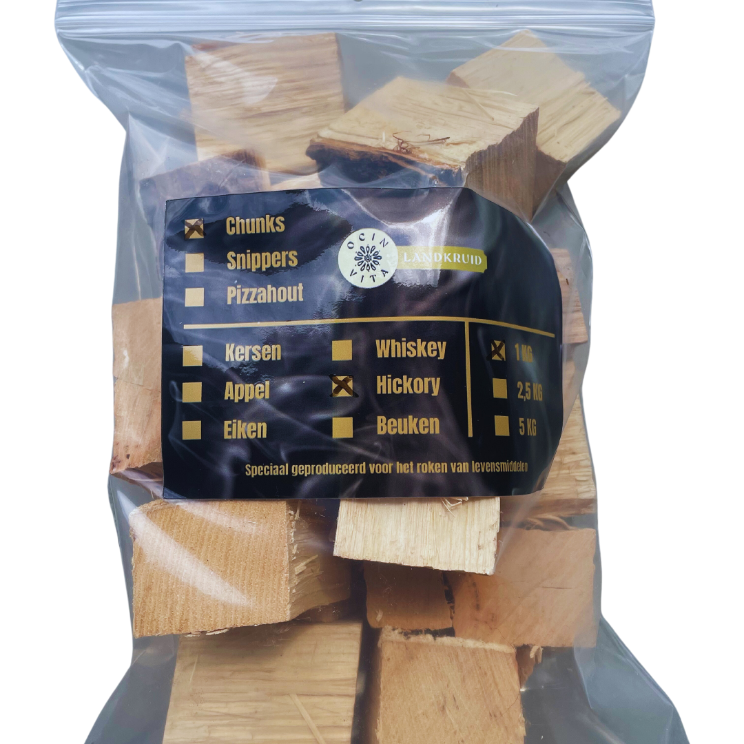 BBQ Rookhout Chunks Hickory - Sterk & Kruidig BBQ Hout voor Smoker & Kamado