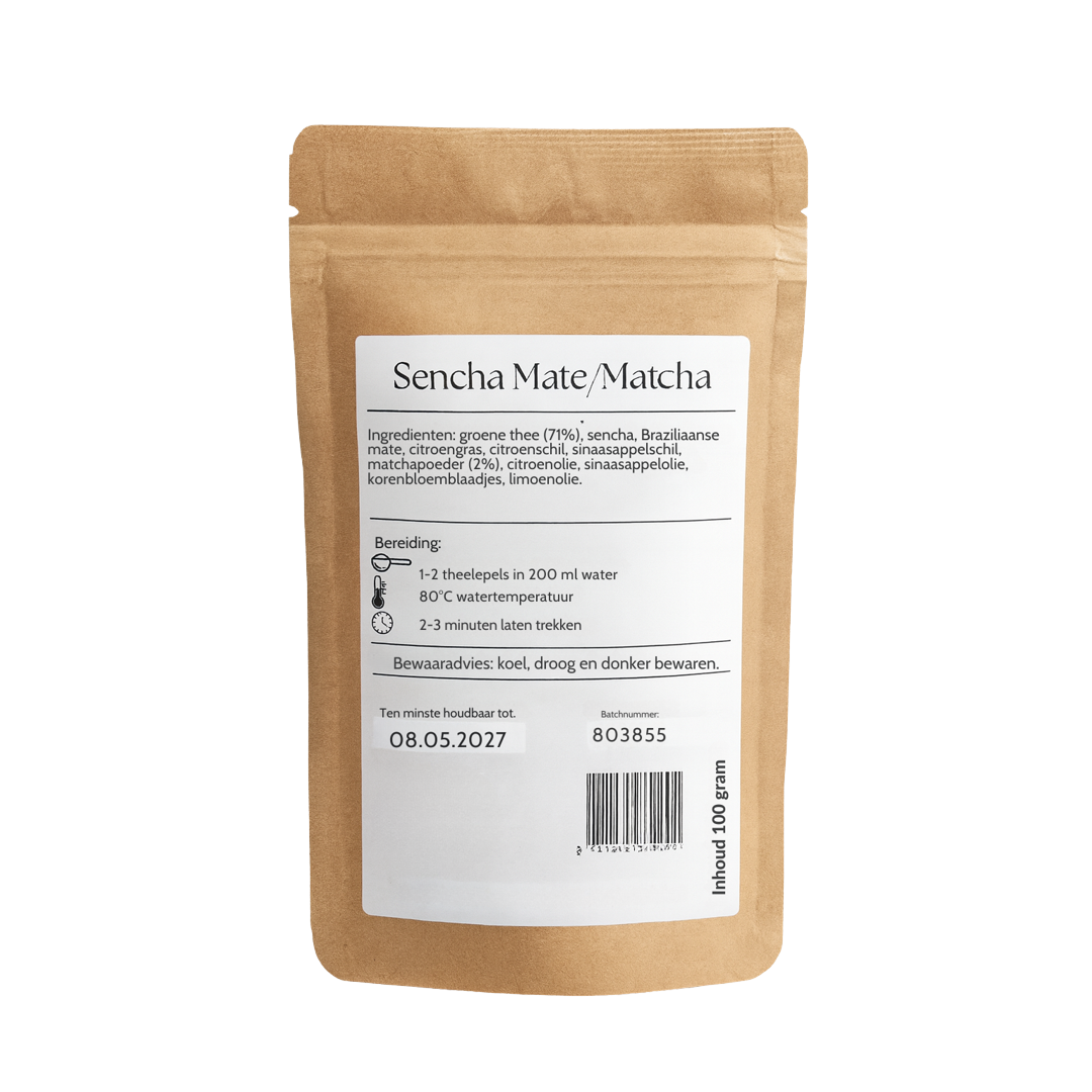 Sencha Mate/Matcha/Citroen - Groene Thee Melange – Energie en Frisse Start