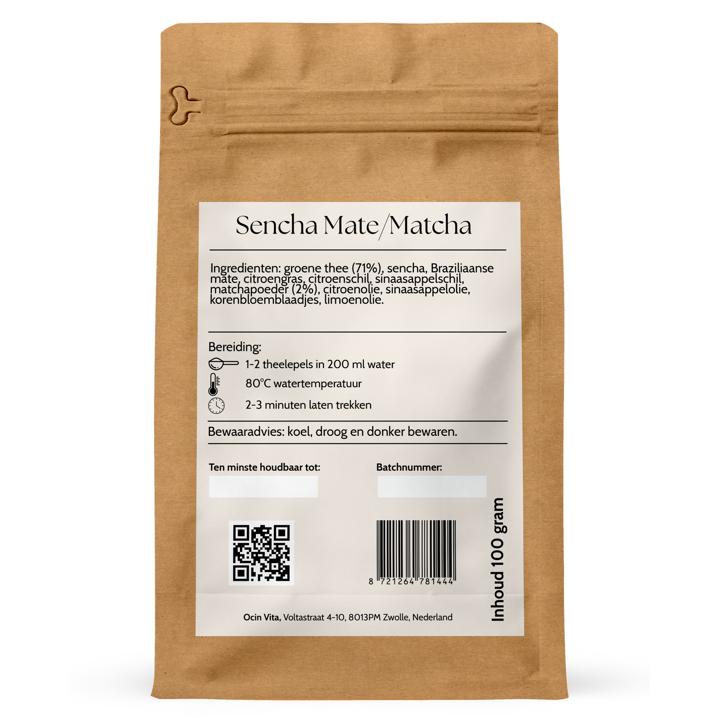 Sencha Mate/Matcha/Citroen - Groene Thee Melange – Energie en Frisse Start