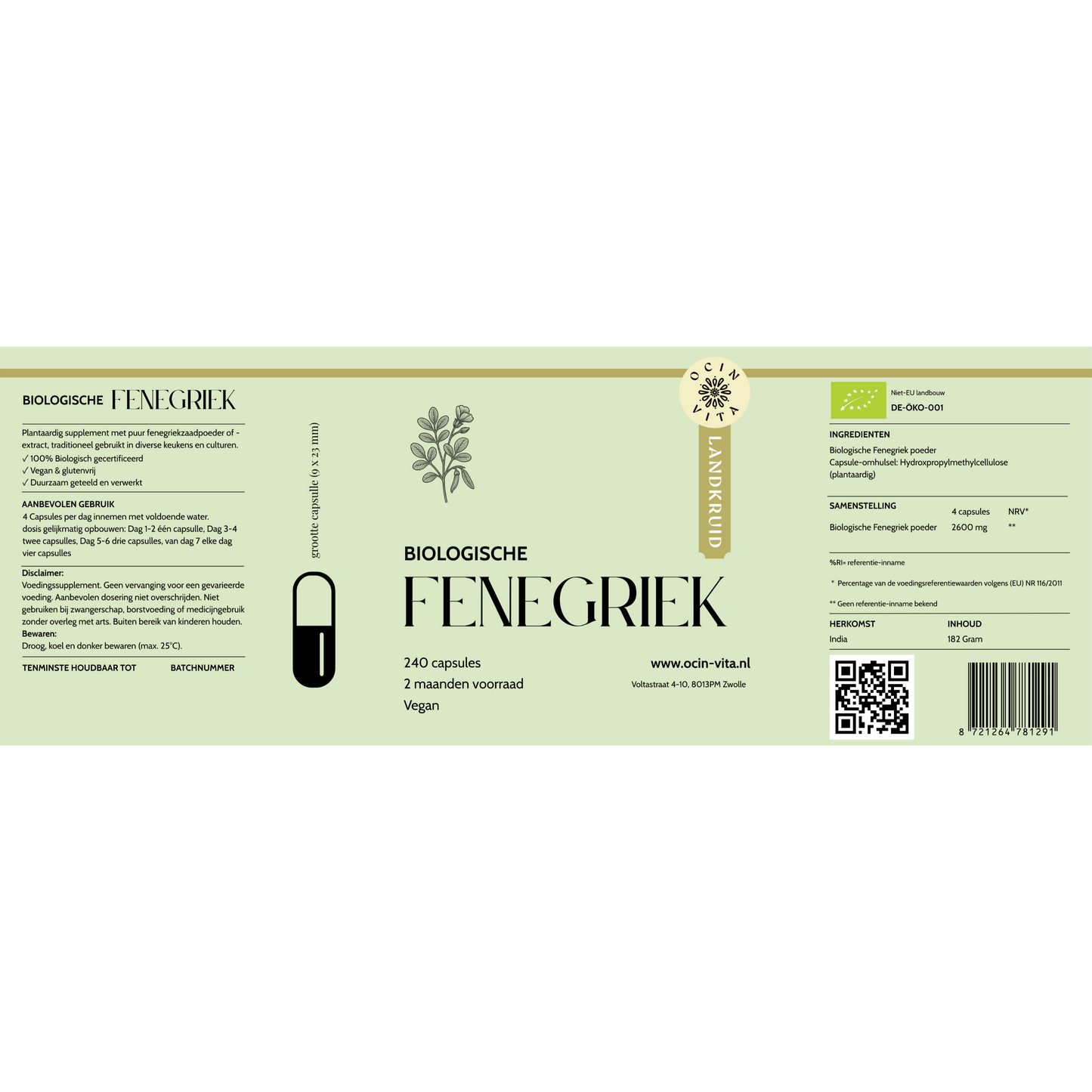 Fenegriek Capsules Biologisch – Rijk aan Vezels, Eiwitten & Mineralen