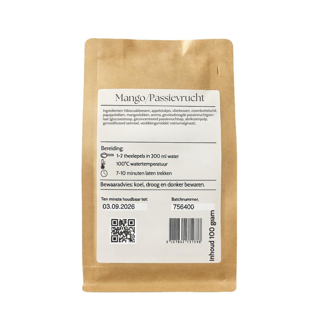 Mango/Passievrucht Fruitthee Melange – Tropische Verfrissing in een Kopje