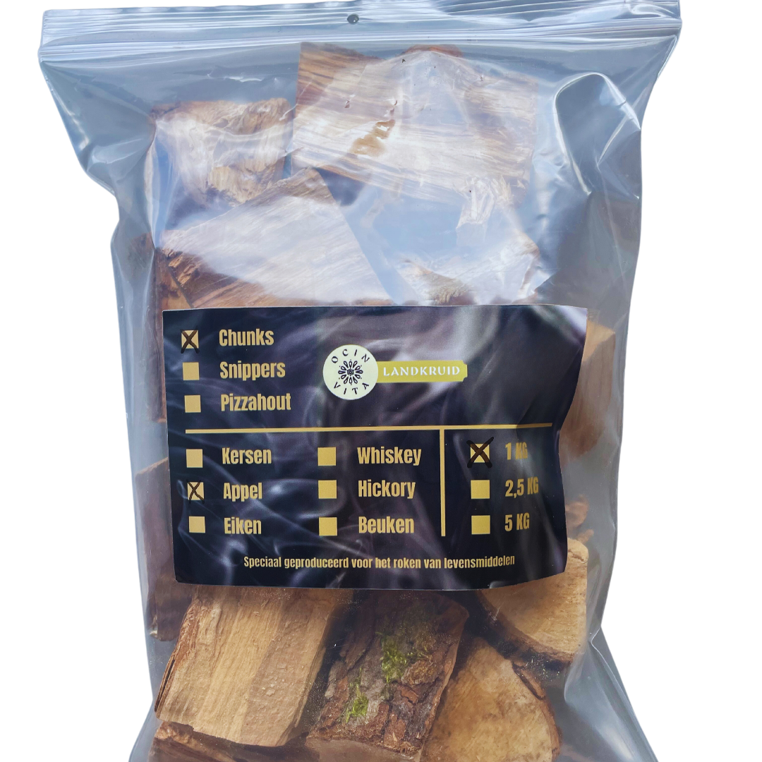 BBQ Rookhout Chunks Appel - Mild Fruitig BBQ Hout voor Smoker & Kamado