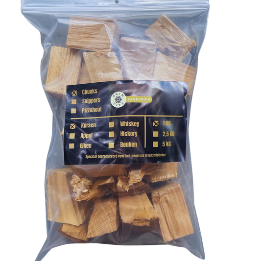 BBQ Rookhout Chunks Kersen - Zoet & Mild Rookhout voor BBQ, Smoker & Kamado
