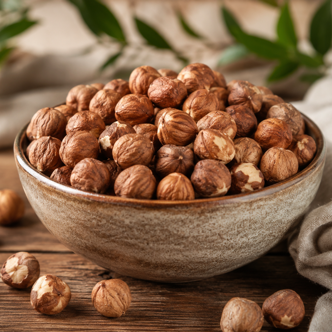 ongebrande hazelnoten als snack