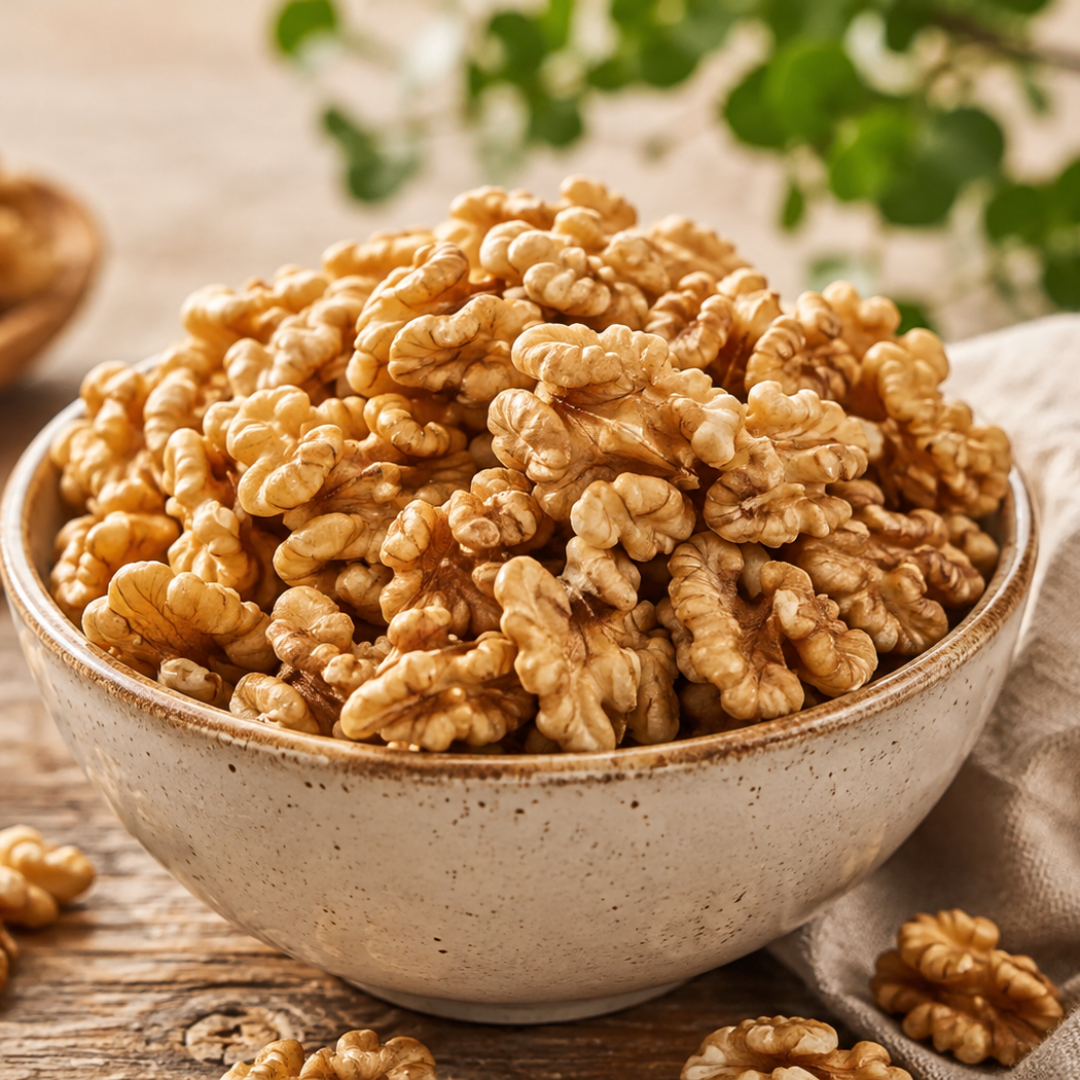 gepelde walnoten als snack