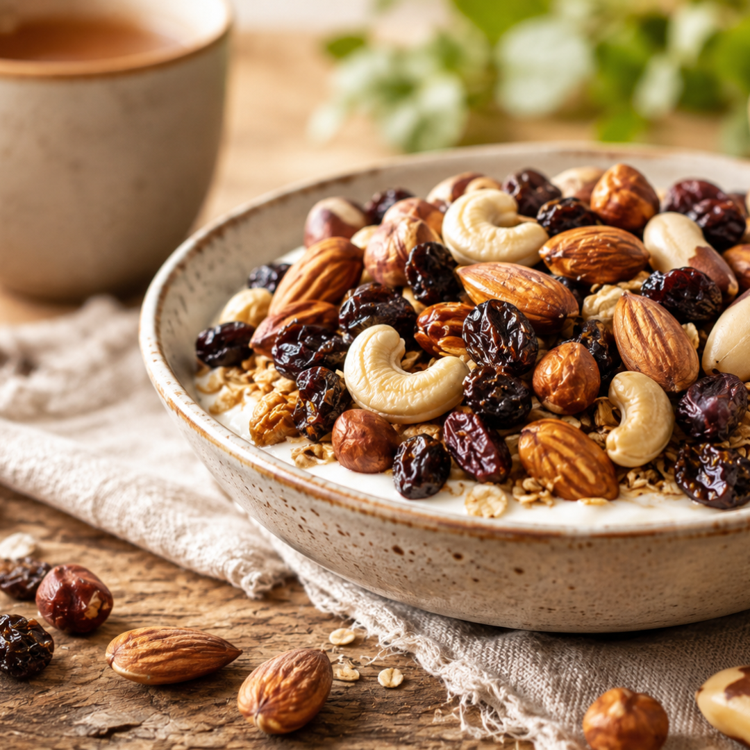 studentenhaver als topping voor yoghurt en muesli