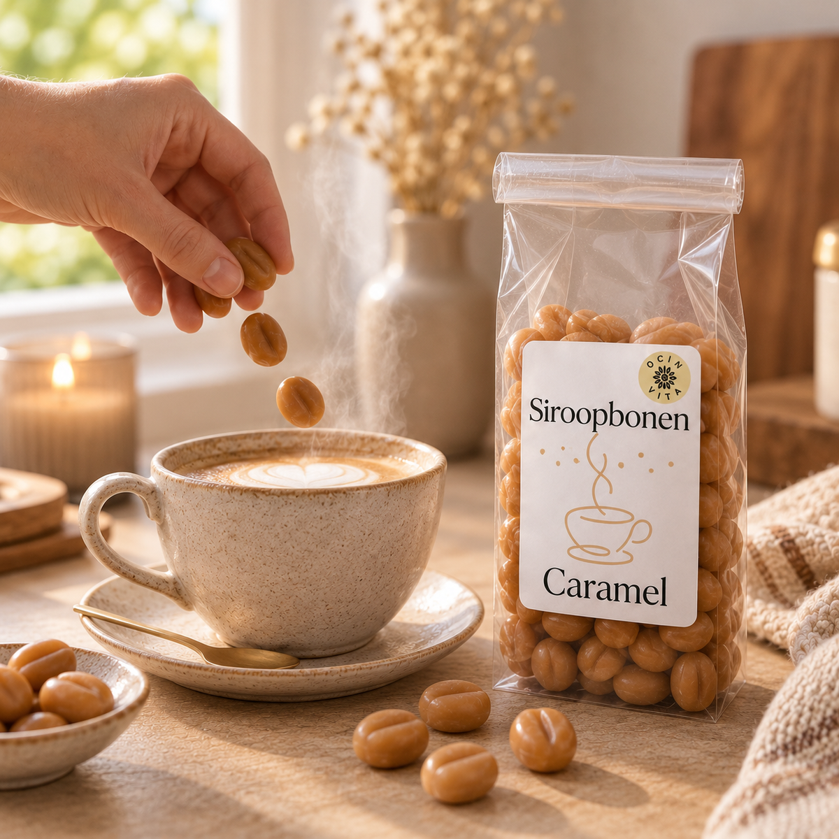 Siroopbonen Karamel – Zoete Smaakmaker voor Koffie, Thee & Cacao