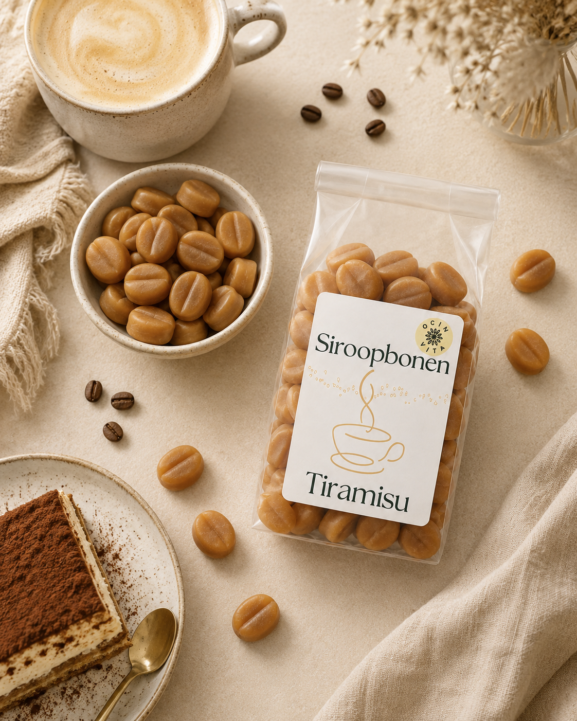 Siroopbonen Tiramisu – Zoete Smaakmaker voor Koffie, Thee & Cacao
