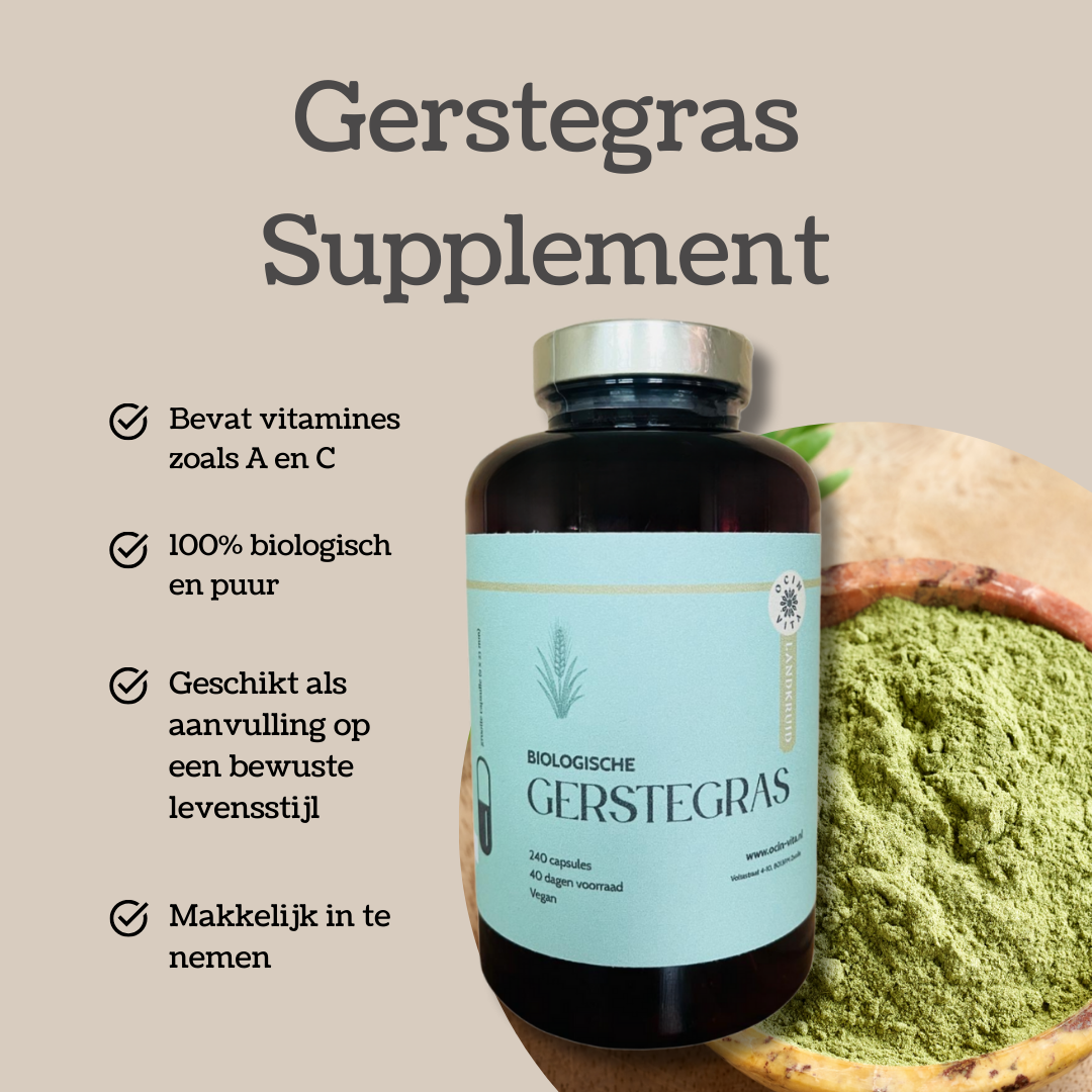 Biologische Gerstegras Capsules – 100% puur gerstegras