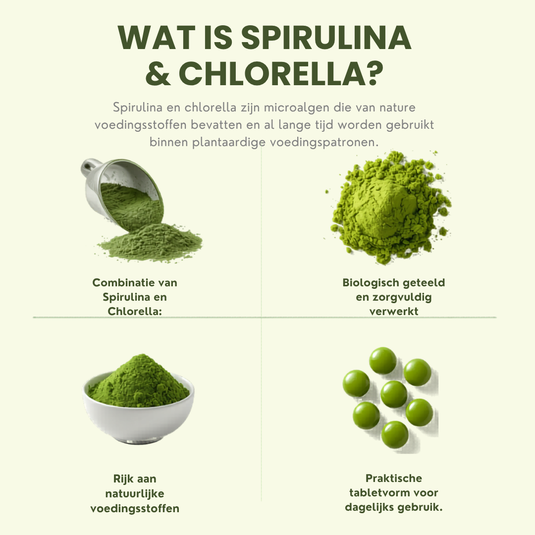 Biologische Spirulina & Chlorella Tabletten
