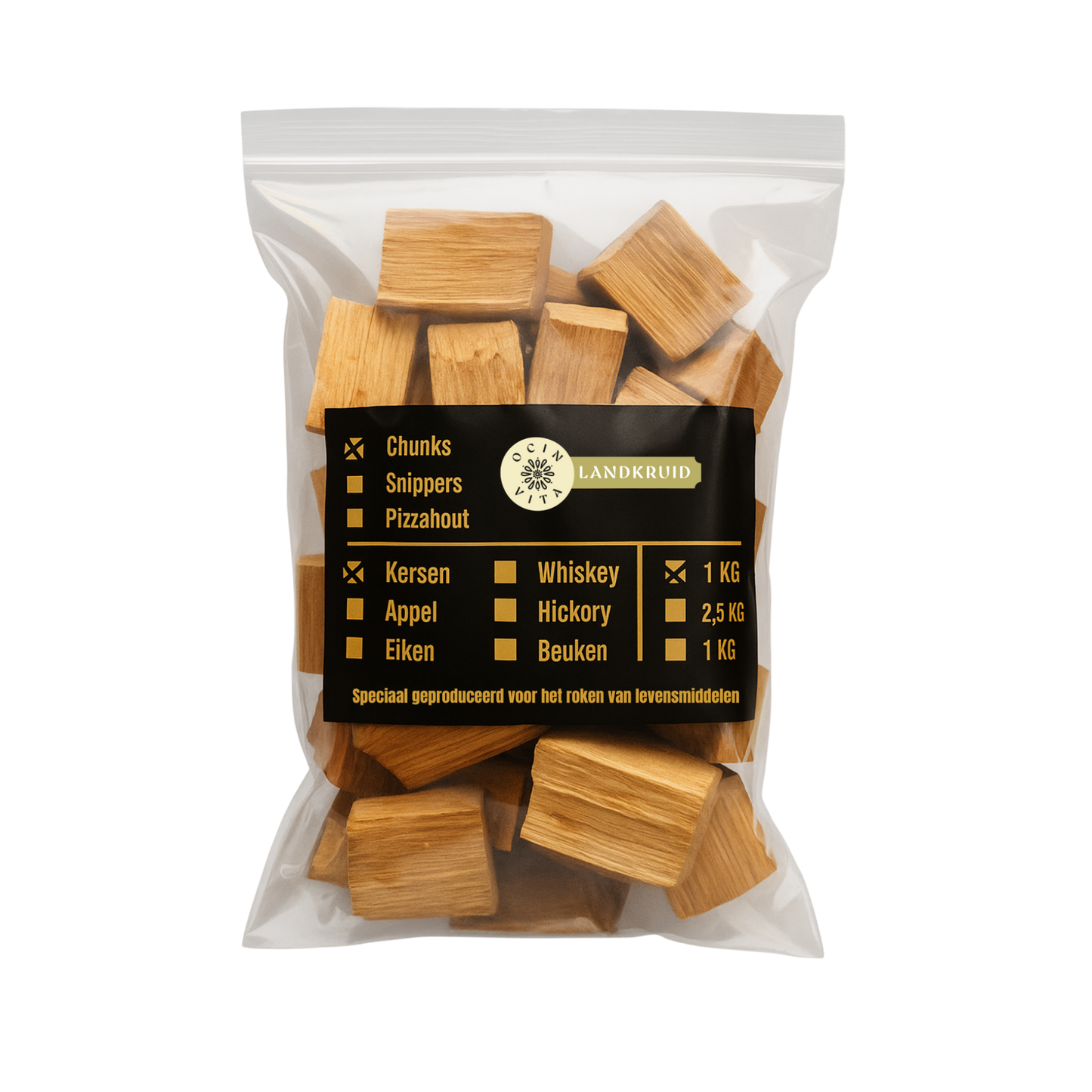 BBQ Rookhout Chunks Kersen - Zoet & Mild Rookhout voor BBQ, Smoker & Kamado