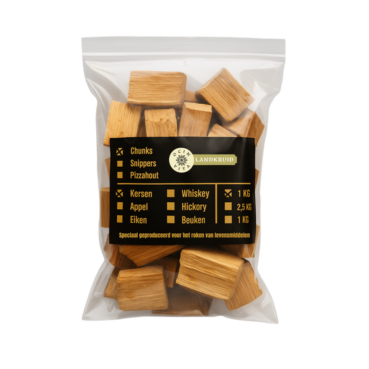 BBQ Rookhout Chunks Kersen - Zoet & Mild Rookhout voor BBQ, Smoker & Kamado