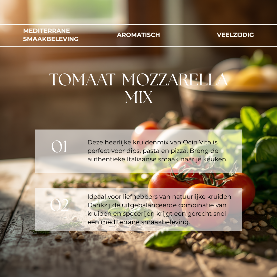 Tomaat Mozzarella Kruidenmix – Mediterrane Kruidenblend