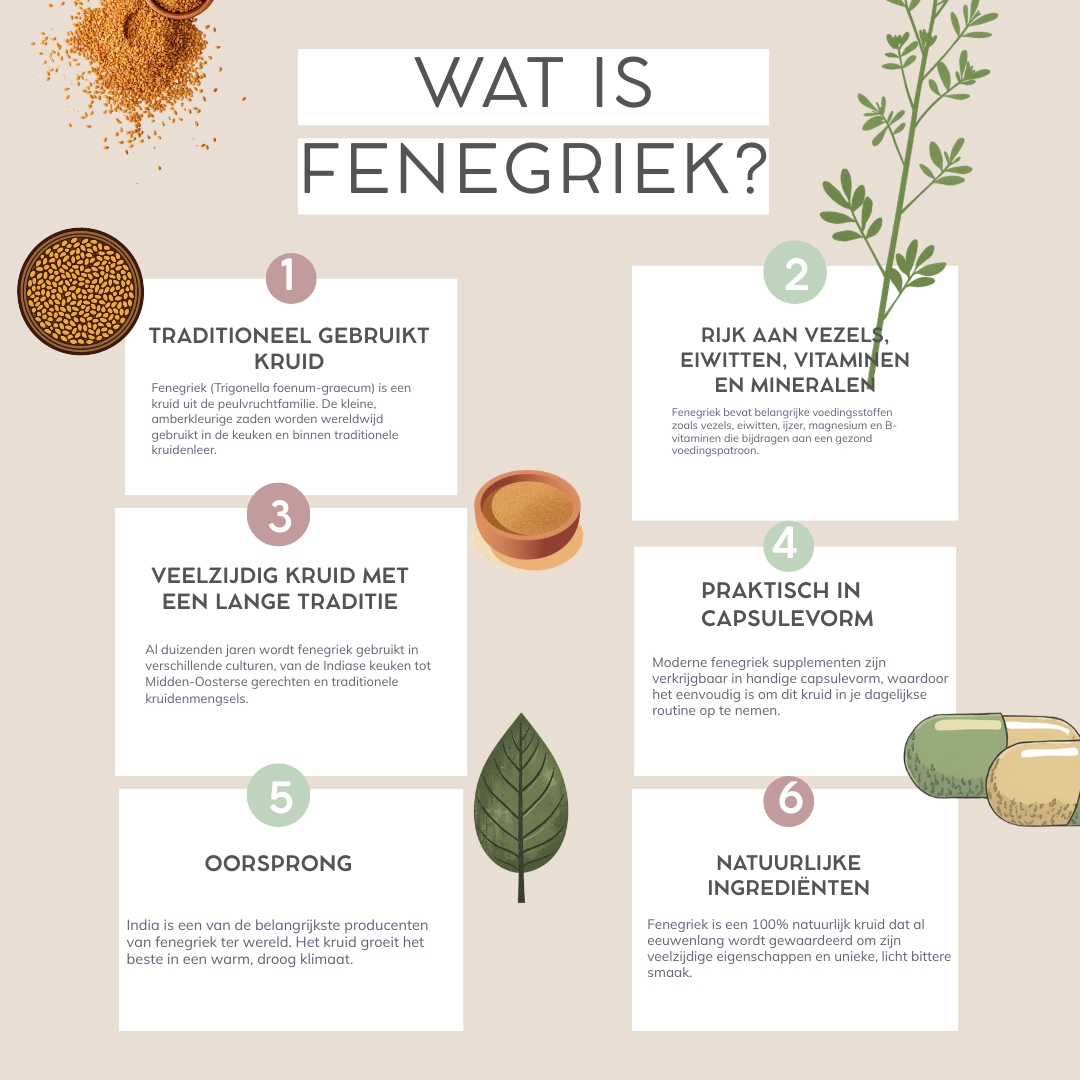 Biologische Fenegriek Capsules – Traditioneel kruid in een plantaardige capsule