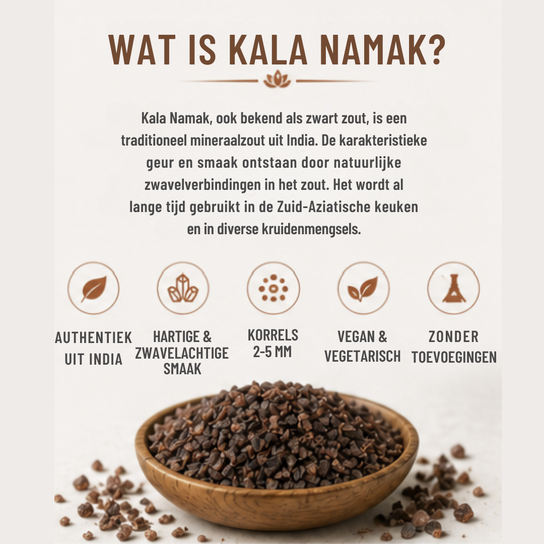 Kala Namak – Zwart Zout met Kenmerkende Hartige Smaak