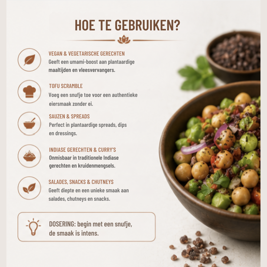 Kala Namak – Zwart Zout met Kenmerkende Hartige Smaak