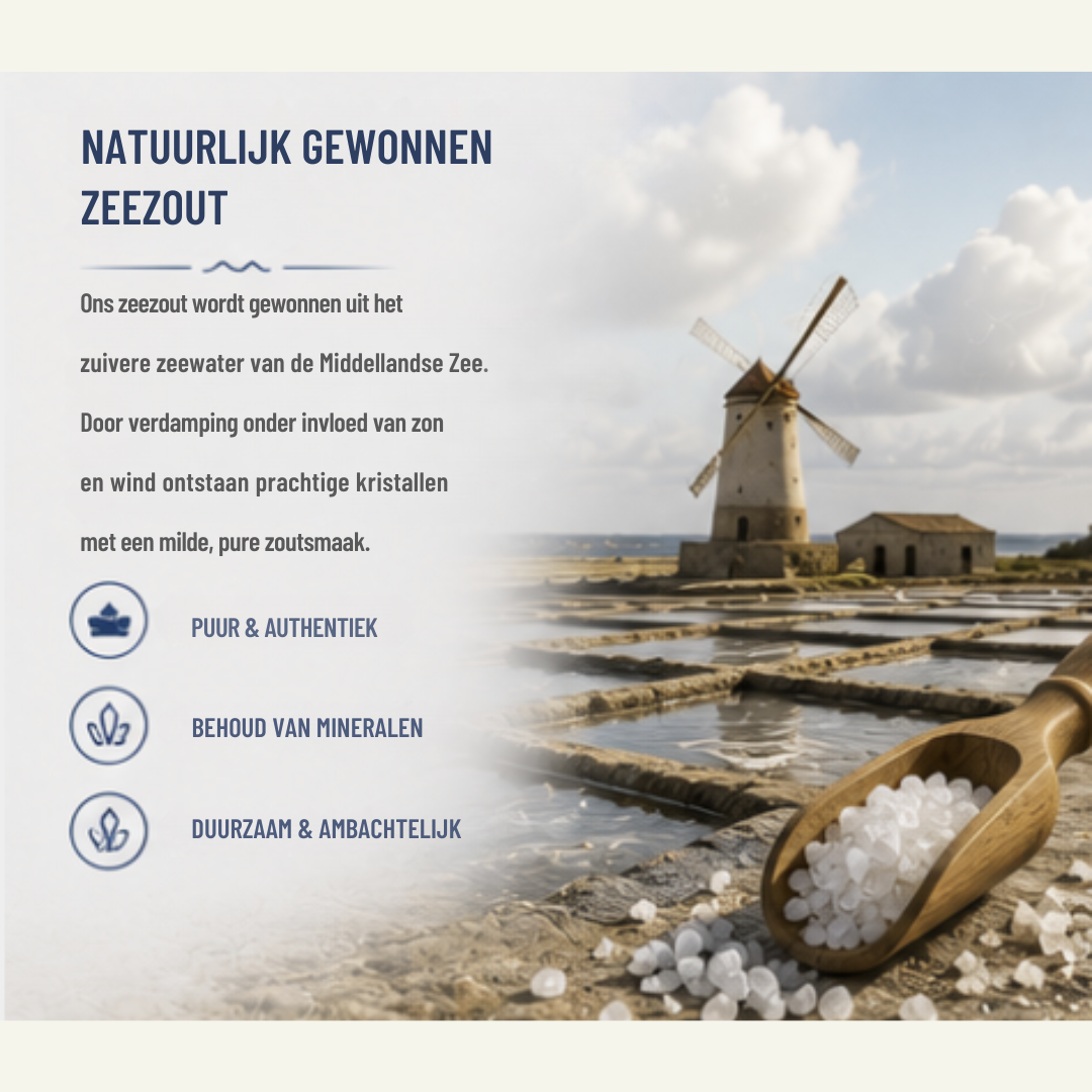 Biologisch Mediterraans Zeezout Grof – Natuurlijk & Authentiek