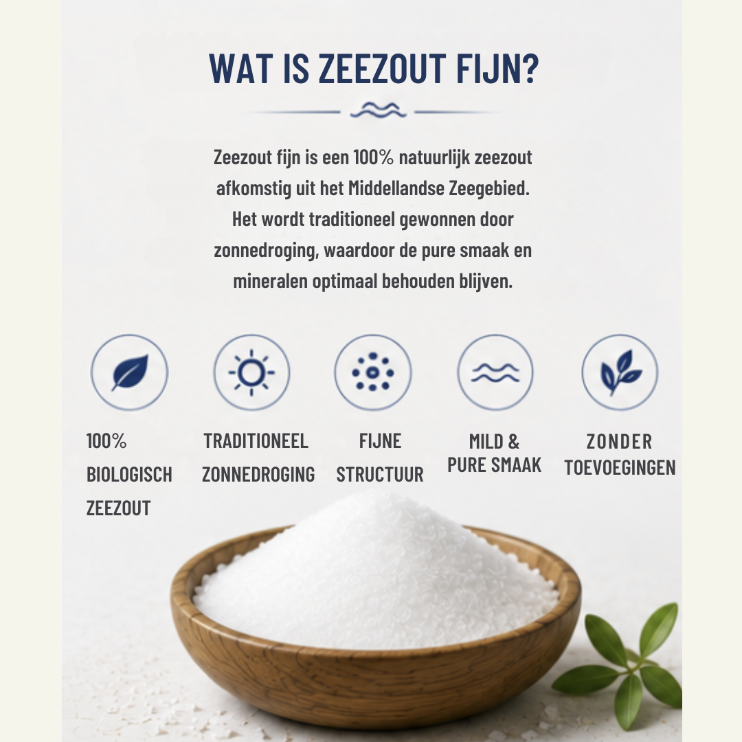 Biologisch Mediterraans Zeezout Fijn – Natuurlijk & Puur