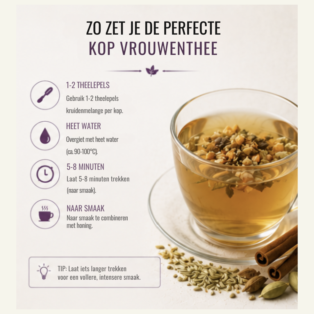 Vrouwenthee – Aromatische Cafeïnevrije Kruidenmelange