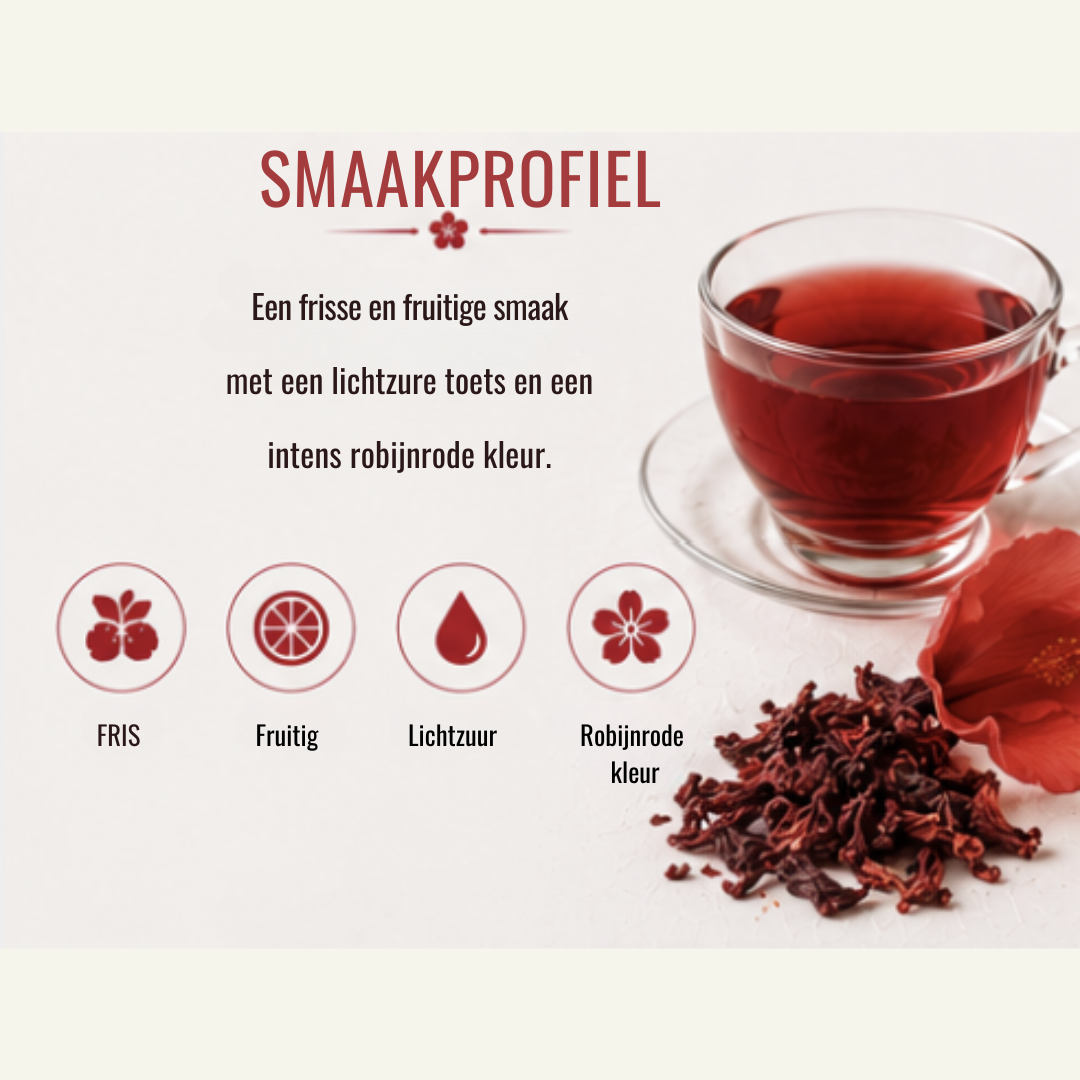 Hibiscus – Fruitige Cafeïnevrije Kruidenthee