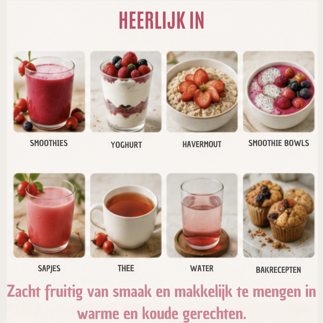 Rozenbottelpoeder – 100% Puur, Biologisch & Van Nature Rijk aan Vitamine C