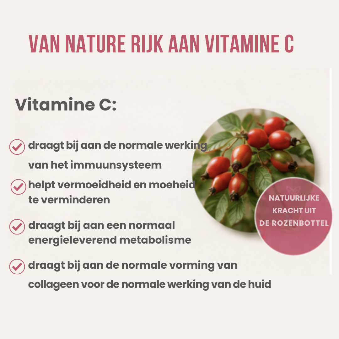 Rozenbottelpoeder – 100% Puur, Biologisch & Van Nature Rijk aan Vitamine C