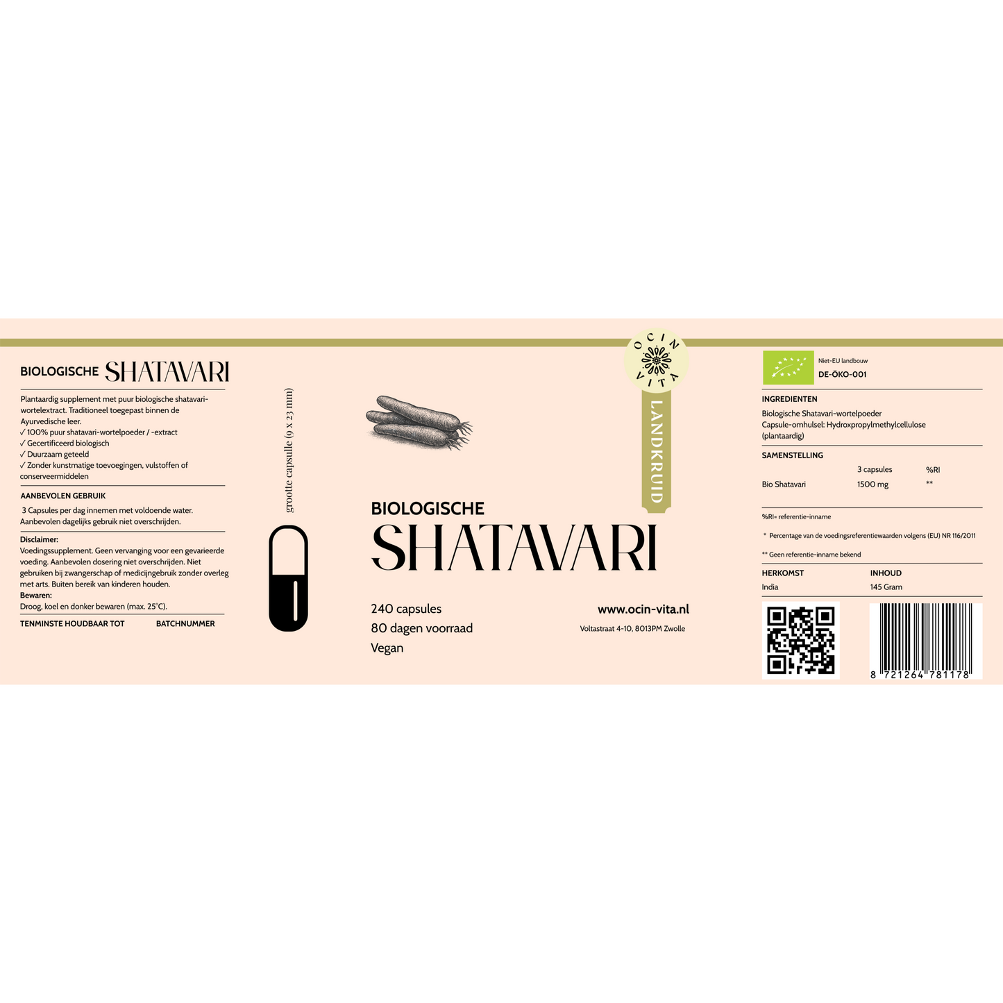 Shatavari Capsules - 100% Natuurlijk Ayurvedisch Kruid voor Balans & Vitaliteit