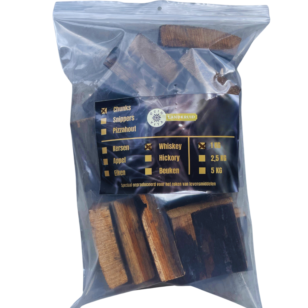 BBQ Rookhout Chunks Whiskey Barrel - Unieke BBQ Smaak van Gerijpt Eikenhout